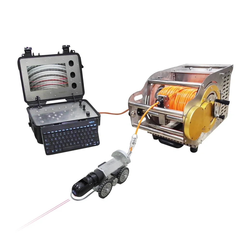 Crawler Pipe Inspection Robot with 512Hz Locator & 360 Rotation
