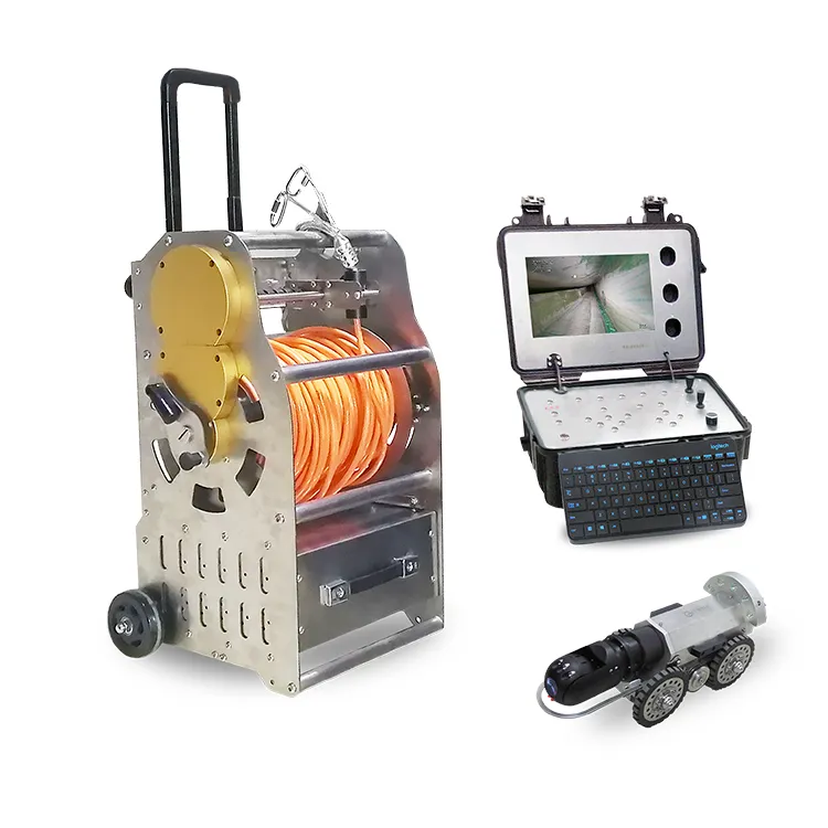 Crawler Pipe Inspection Robot with 512Hz Locator & 360 Rotation